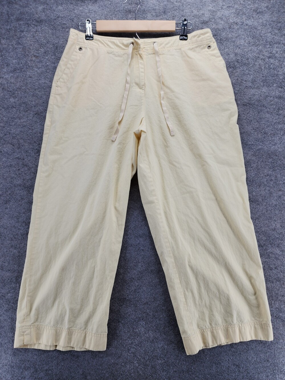 J Jill Pants Womens 14 Straight Leg Cropped Yellow High Rise 32x24"